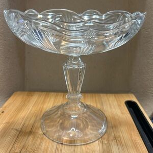 Elegant Clear Glass Compote (Vintage Pedestal Fruit Bowl)